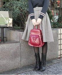 an another angelus | ベルト付き千鳥格子タックスカート(スカート)