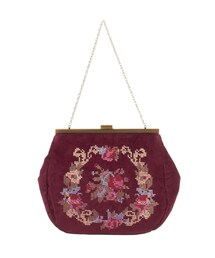 an another angelus | フラワー刺繍別珍ガマ口バッグ/an another angelus(ハンドバッグ)