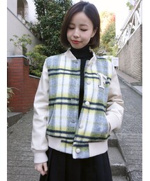 F i.n.t | ワッペン付き配色ブルゾン(ブルゾン)