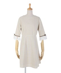 an another angelus | トーションレース使いギンガムワンピース/an another angelus(ワンピース)