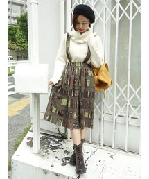 F i.n.t | ブック柄サス付きギャザースカート/F i.n.t(スカート)