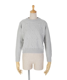 F i.n.t | ダイヤ編みプチリボンニットプルオーバー/F i.n.t(ニット/セーター)