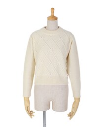 F i.n.t | ダイヤ編みプチリボンニットプルオーバー/F i.n.t(ニット/セーター)