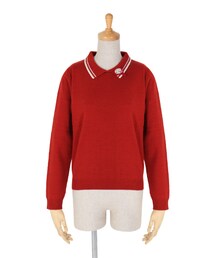 F i.n.t | パレットブローチ付きニットポロ/F i.n.t(ニット/セーター)