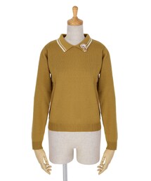 F i.n.t | パレットブローチ付きニットポロ/F i.n.t(ニット/セーター)