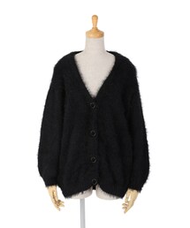F i.n.t | ベロアくるみ釦シャギーニットカーディガン/F&A(カーディガン/ボレロ)
