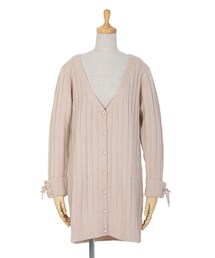 an another angelus | 袖口レースアップリブニットロングカーディガン/F&A(カーディガン/ボレロ)