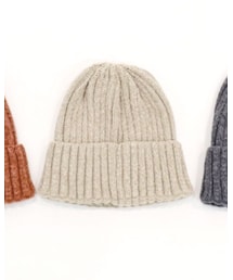 3coins | ベロアモールニット帽(ニットキャップ/ビーニー)