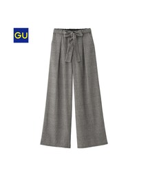 GU | ウェストリボン　ワイドパンツ(その他パンツ)
