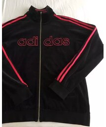 古着(adidas) | 黒ベロア×フューシャピンクのadidasジャージ(ジャージ)