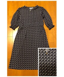 古着 | 灰青色レトロ柄ワンピ(ワンピース)