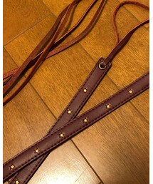 PAGEBOY | (古着)ボルドー×金星レザー細ベルト(ベルト)
