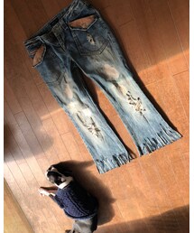 古着リメイク | セルフリメイク ダメージデニム(デニムパンツ)