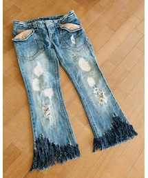 Re:make | セルフリメイク フリンジデニム👖完成形(デニムパンツ)
