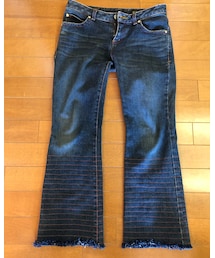 CLATHASリメイク | (古着)裾に赤ステッチ入れました✂️(デニムパンツ)