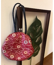 VINTAGE | 革製 がま口 和バッグ(ハンドバッグ)