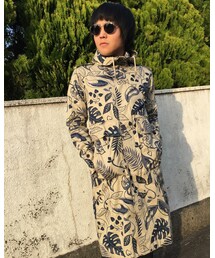 Pretty Green | プリティーグリーンフラップポケットリーフカモ プリントモッズパーカー(ブルー)(ダウンジャケット/コート)