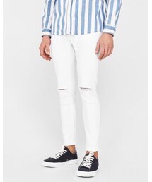 Bershka | クラッシュ加工 スーパースキニーデニム(デニムパンツ)