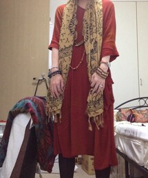 MALAIKA | 五分丈 赤ワンピース(ワンピース)