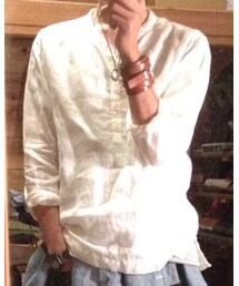 GOLD | リネンプルオーバー ヘンリーネック(シャツ/ブラウス)