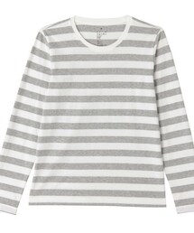 無印良品 | オーガニックコットンクルーネック長袖Ｔシャツ（ボーダー）(Tシャツ/カットソー)