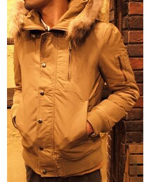 LOUNGE LIZARD C/N 60/40 GROSGRAIN フードブルゾン(ブルゾン)