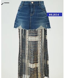 ブルー♡ | シースルー・デニム・スカート(デニムスカート)