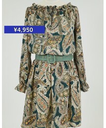 SCRUM | ベルト付き・プリントワンピース(ワンピース/ドレス)