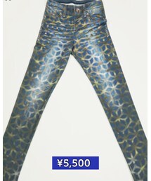 ブルー(レーザー加工)♡ | プリント・スキニーパンツ(その他パンツ)