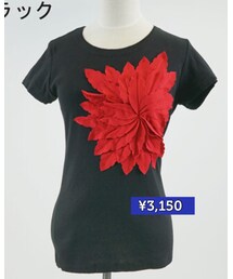 ブラック♡ | 花びら・ユニークTシャツ(Tシャツ/カットソー)