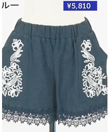 ブルー♡ | 刺繍レース ホットパンツ(その他パンツ)