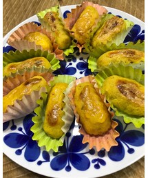 ねらわれてるスイートポテト | クリスマスケーキを作るつもりが大量のサツマイモがあったので作りましたー！(食器)