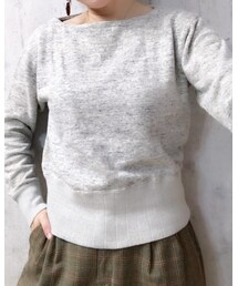 Sanca | ボートネック裾はリブ長めでタイト！(スウェット)