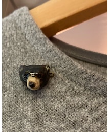 陶器のヒグマ🐻のブローチ | ブローチ/コサージュ