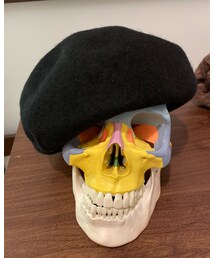 deuxc | ガイコツの模型にかぶってもらいました💗似合う⁉️(ハンチング/ベレー帽)