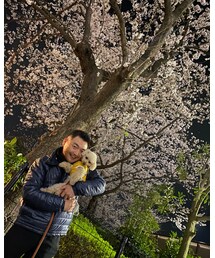 私は桜バックに撮ってもらえなかったので旦那と桜🌸 | その他