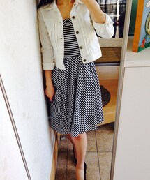 ストライプワンピース(古着)(ワンピース)