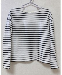 earth music&ecology | Ｍサイズ／クロップドボーダートップス(Tシャツ/カットソー)