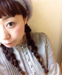 used | ヘアアレンジ⑅ 四つ編み♡(ハンチング/ベレー帽)