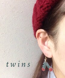 mina perhonen | mina perhonen
twins ワッペンのピアス(ピアス（片耳用）)