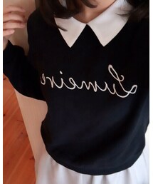 earth music&ecology | 紺色のトレーナー💕 トレーナー好きです🙈(スウェット)