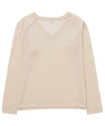 UNIQLO | ウールブレンドVネックTシャツ 長袖(Tシャツ/カットソー)