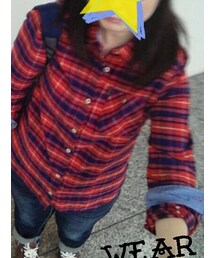 赤チェックシャツ | トップス