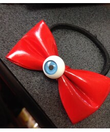 目玉リボンゴム(ヘアゴム)