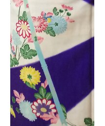 小紋-菊と竹　青紫(浴衣)