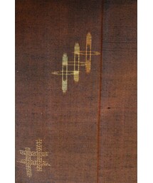 小紋 - 結城紬　茶(浴衣)