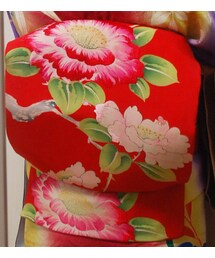 アンティーク名古屋帯　朱色(浴衣)