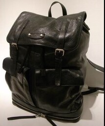 BALENCIAGA | TRAVELLER CREASED-LEATHER BACKPACK(バックパック/リュック)