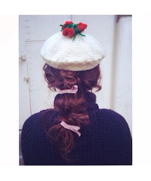 イチゴのショートケーキ風ベレー帽(ハンチング/ベレー帽)