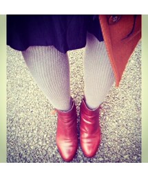 ワインレッドのショートブーツ(ブーツ)